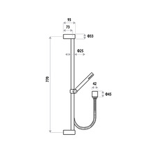 Elle Stainless Steel Rail Shower With Elbow